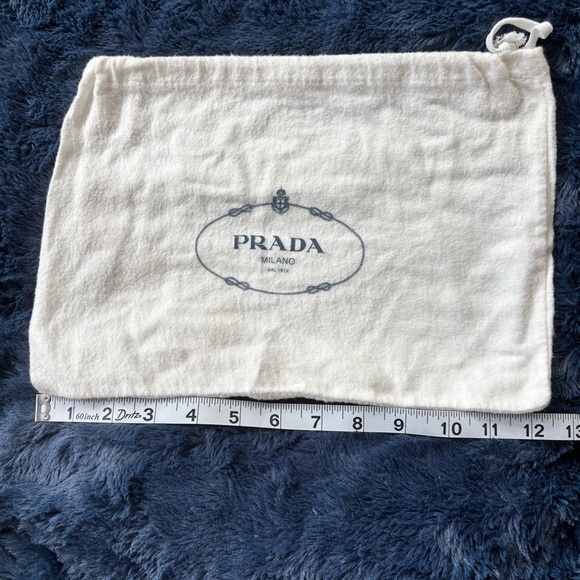 NWOT Prada White and Blue Dust Bag (12 Inches x 9 Inches) Drawstring - Picture 3 of 4
